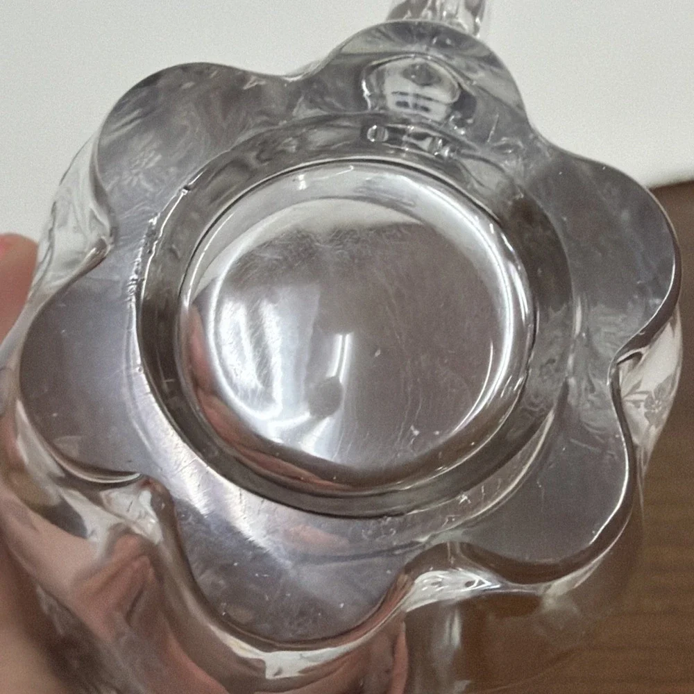 Duncan & Miller Canterbury‎ Line Etched Glass Cream and Sugar Bowl Floral Design